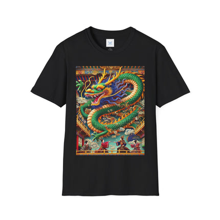 Tibetan Dragon Over Kabuki Duel Softstyle T-Shirt