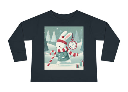 Candy Cane Timekeeper Bunny Toddler Long Sleeve Tee