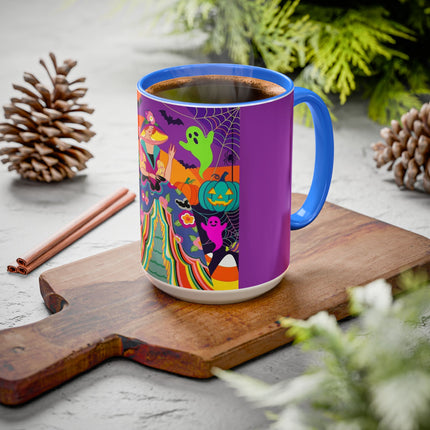🌈👻 The Rainbow Ghost Masquerade Colorful Mug – Colorful Halloween Charm