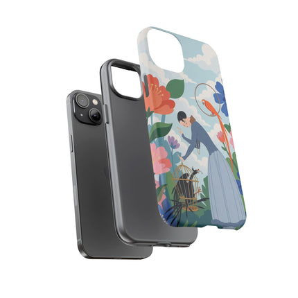 🦜🌺 The Lady Of The Garden Aviary Phone Case – Art Deco Floral Whimsy