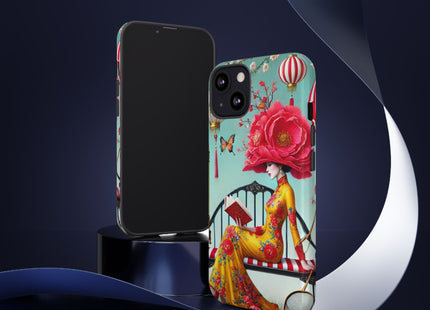 Reading In A Painted Garden Phone Cases