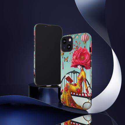 Reading In A Painted Garden Phone Cases