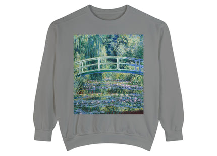 Water Lilies and Japanese Bridge by Claude Monet Unisex Garment-Dyed Sweatshirt