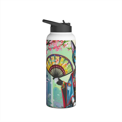 Cyberpunk Geisha Stainless Steel Water Bottle