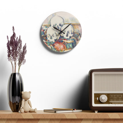 The Three Skulls by Paul Cézanne Acrylic Wall Clock, Round and Square