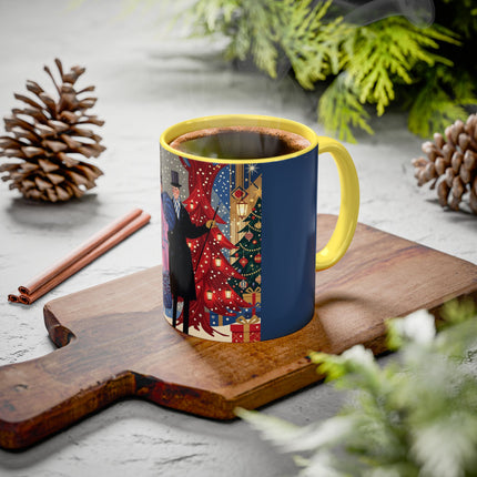 🎩🎄 Christmas Eve Promenade Colorful Mug – Art Deco Holiday Elegance