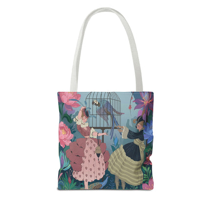🦜🌸 The Ladies Of The Enchanted Aviary Tote Bag – Art Deco Floral Fantasy