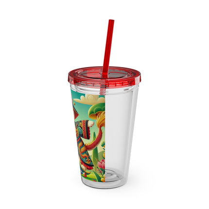 Dragon Dance on Wheels Sunsplash Tumbler with Straw, 16oz