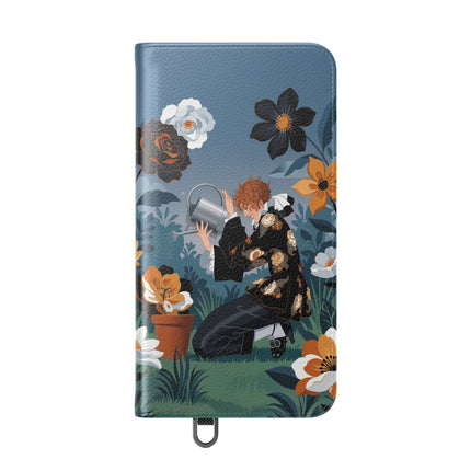 🌹💧 The Midnight Garden Keeper Flip Case – Art Deco Floral Fantasy