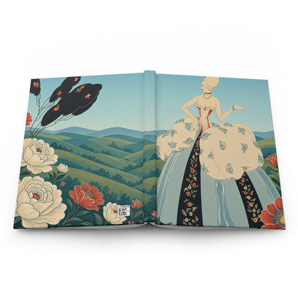 🌸🏰 The Lady Of The Rose Garden Hills Hardcover Journal – Art Deco Pastoral Elegance