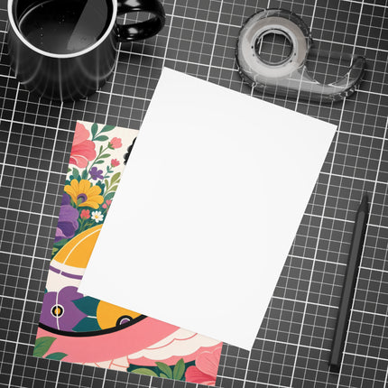 🌸💜 The Girl With The Flower Bouquet Postcards With Envelopes – Art Deco Floral Whimsy