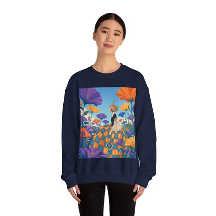🌺🧡 The Lady Of The Golden Garden Crewneck Sweatshirt – Art Deco Fashion Fantasy