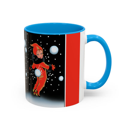 A Festive Snowball Toss Colorful Mugs (11oz, 15oz)