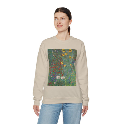 Farm Garden with Sunflowers by Gustav Klimt Heavy Blend™ Crewneck Sweatshirt