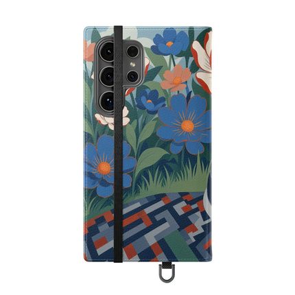 🌺🪞 The Lady Of The Grand Flower Salon Flip Case – Art Deco Floral Elegance