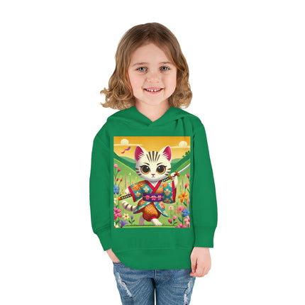 Samurai Kitten Toddler Pullover Fleece Hoodie