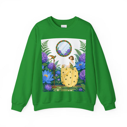 🦜🪷 The Parrot Garden Reflection Crewneck Sweatshirt – Art Deco Fashion Whimsy