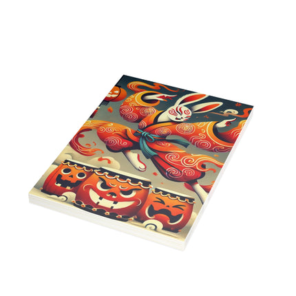 Jack-O’-Lantern Drums & The Kabuki Rabbit Postcards (envelopes included) - Bundles of 10, 30, 50 Pieces