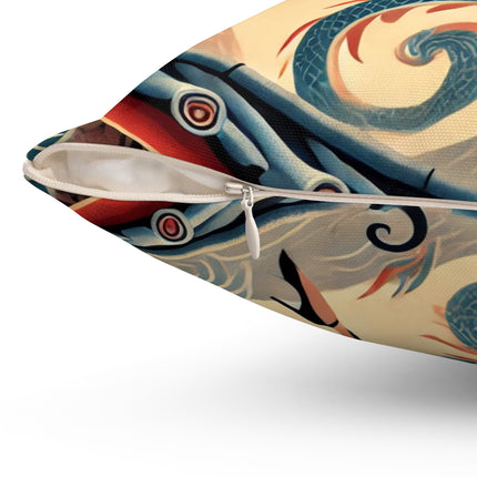 Dragon Fairy of the Temple Spun Polyester Square Pillow