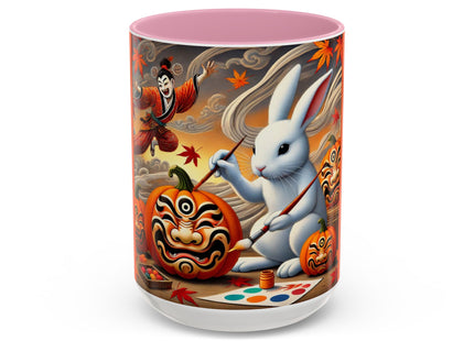 Halloween Rabbit’s Kabuki Jack-o’-Lanterns Colorful Mugs (11oz, 15oz)