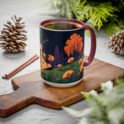 🌙🌼 The Moonlit Floral Dancer Colorful Mug – Art Deco Garden Fantasy