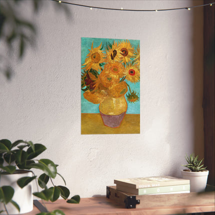 Vase with Twelve Sunflowers by Vincent Van Gogh Fine Art Posters