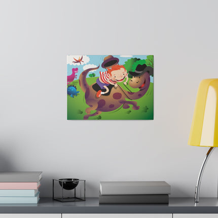Rip-Roaring Fun – Playful Boy and Dinosaur Adventure