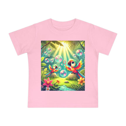 Parrots and Bubbles Baby T-Shirt – Tropical Color & Playful Joy
