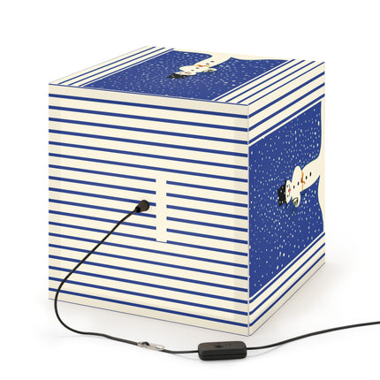 Snowman in Falling Snow Light Cube Lamp