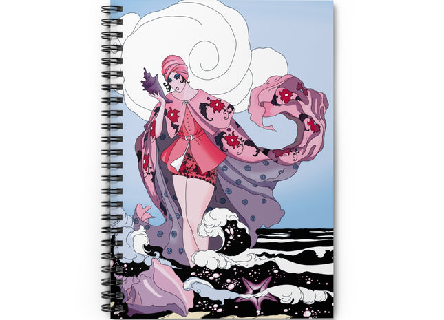 Goddess of the Swirling Sea Spiral Notebook - Ruled Line