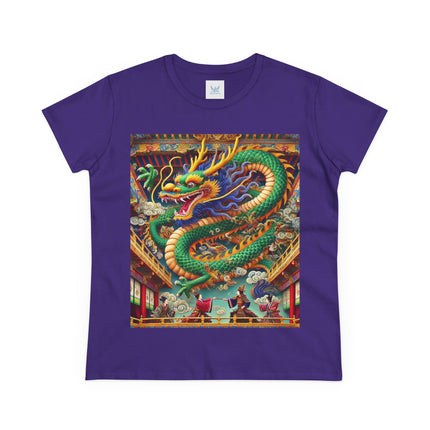 Tibetan Dragon Over Kabuki Duel Cotton Tee