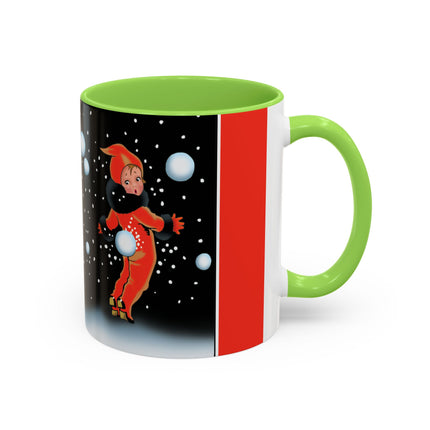 A Festive Snowball Toss Colorful Mugs (11oz, 15oz)