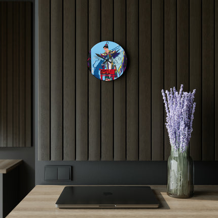 A Visual Journey by Umberto Brunelleschi Acrylic Wall Clock, Round and Square