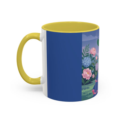 The Lady Of The Garden Stroll Colorful Mugs – Art Deco Botanical Elegance