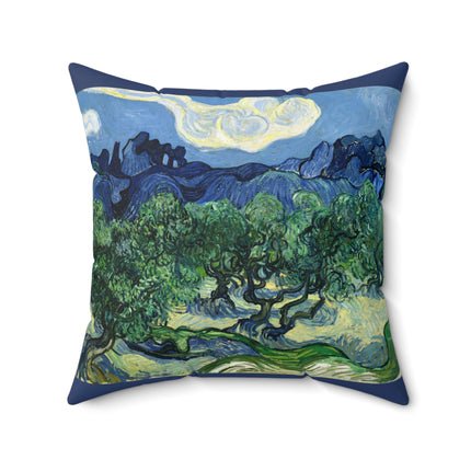 Olive Trees by Vincent Van Gogh Spun Polyester Square Pillow