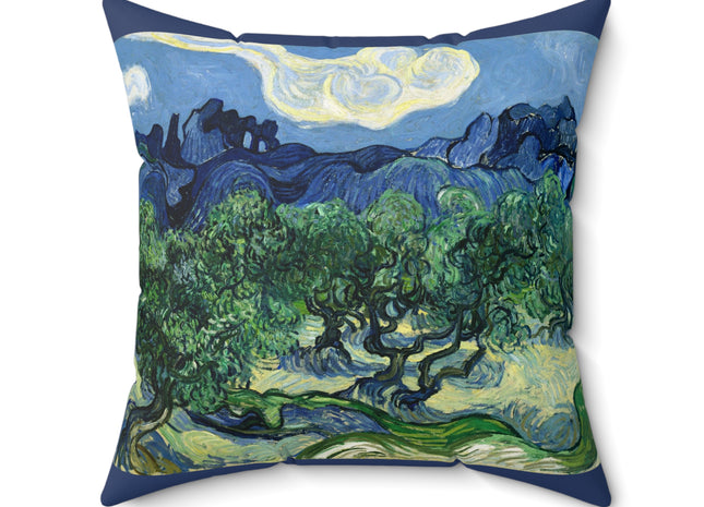 Olive Trees by Vincent Van Gogh Spun Polyester Square Pillow