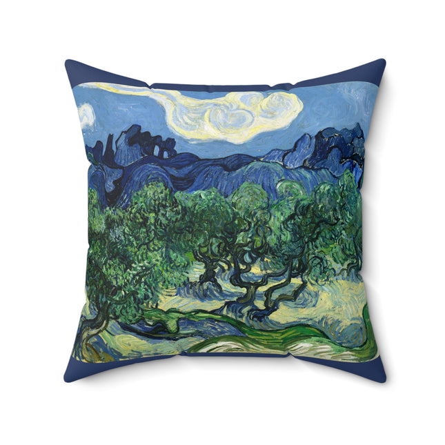 Olive Trees by Vincent Van Gogh Spun Polyester Square Pillow