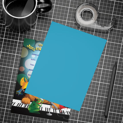Jazz Cat Party Invitation! Bundles of 10, 30, 50 Pieces Available (envelopes included)