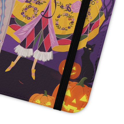 🎭🌹 The Harlequin Rose Masquerade Flip Case – Theatrical Halloween Romance