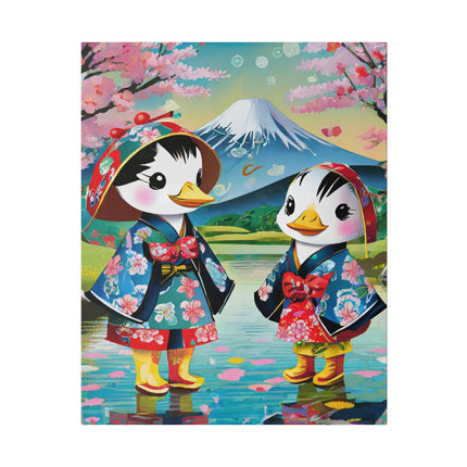 Rainy Day Ducks Matte Canvas, Stretched, 0.75"