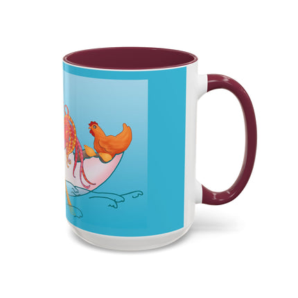 A Rooster's Seafaring Adventure Colorful Mugs, 11oz