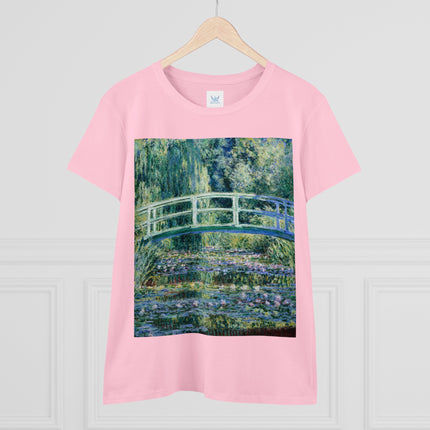 Water Lilies and Japanese Bridge by Claude Monet Women's Midweight Cotton Tee