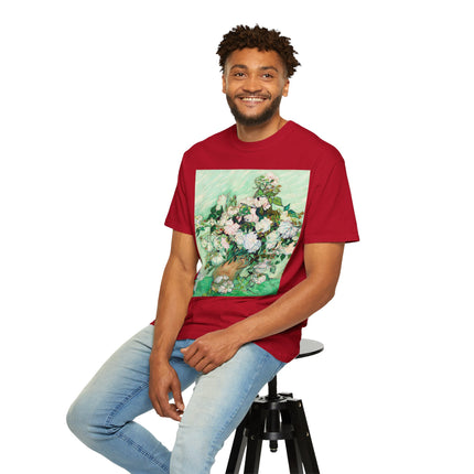 Roses by Vincent Van Gogh Unisex Garment-Dyed T-shirt