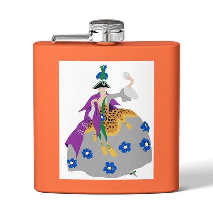 Masquerade Marquise Flask – Art Deco Glamour & Carnival Mystique