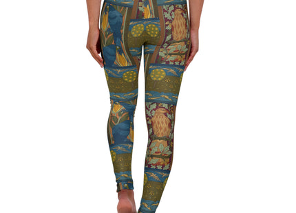 Eagle and Oak, Macaws and Corn by Maurice Pillard Verneuil High Waisted Yoga Leggings (AOP)
