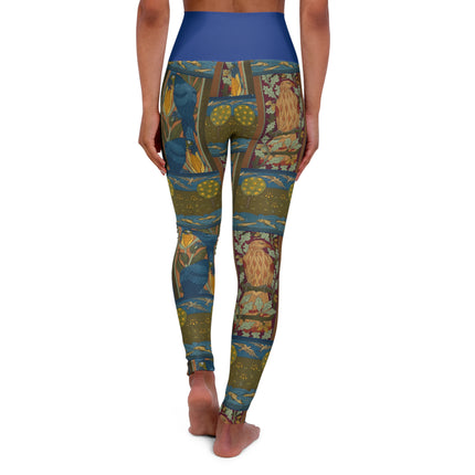 Eagle and Oak, Macaws and Corn by Maurice Pillard Verneuil High Waisted Yoga Leggings (AOP)