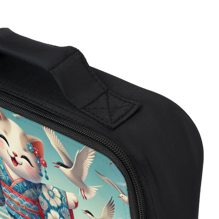 Geisha Kitten by the Seaside Lunch Bag – Coastal Whimsy & Serene Grace