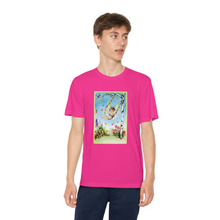 Spring Fairy's Floral Swing Youth Competitor Tee – Garden Magic & Whimsical Adventure