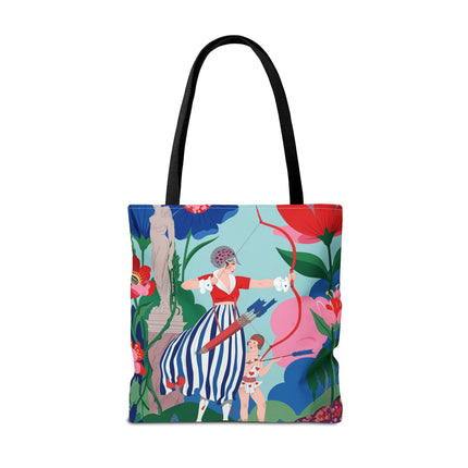🏹🌺 The Lady Of The Enchanted Garden Archery Tote Bag – Art Deco Floral Adventure