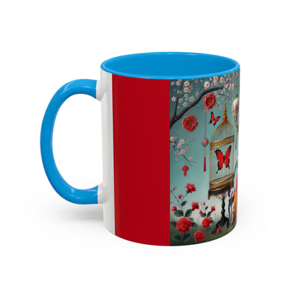 Reading in a Painted Garden Colorful Mugs (11oz, 15oz)